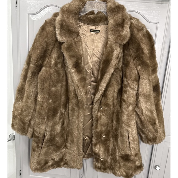 Style VI Ltd Jackets & Blazers - Style VI LTD. Faux Fur Coat Vintage 1980s USA Made Brown